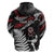 New Zealand Maori Rugby Personalised Zip Hoodie Ta Moko Silver Fern