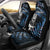 New Zealand Maori Rugby Personalised Car Seat Cover Ta Moko Silver Fern - Paua Blue