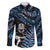 New Zealand Maori Rugby Personalised Family Matching Puletasi and Hawaiian Shirt Ta Moko Silver Fern - Paua Blue