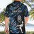 New Zealand Maori Rugby Personalised Hawaiian Shirt Ta Moko Silver Fern - Paua Blue