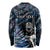 New Zealand Maori Rugby Personalised Long Sleeve Shirt Ta Moko Silver Fern - Paua Blue