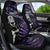 New Zealand Maori Rugby Personalised Car Seat Cover Ta Moko Silver Fern - Paua Purple