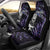 New Zealand Maori Rugby Personalised Car Seat Cover Ta Moko Silver Fern - Paua Purple