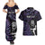 New Zealand Maori Rugby Personalised Couples Matching Summer Maxi Dress and Hawaiian Shirt Ta Moko Silver Fern - Paua Purple