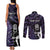 New Zealand Maori Rugby Personalised Couples Matching Tank Maxi Dress and Long Sleeve Button Shirt Ta Moko Silver Fern - Paua Purple