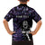 New Zealand Maori Rugby Personalised Family Matching Off The Shoulder Long Sleeve Dress and Hawaiian Shirt Ta Moko Silver Fern - Paua Purple