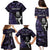 New Zealand Maori Rugby Personalised Family Matching Puletasi and Hawaiian Shirt Ta Moko Silver Fern - Paua Purple