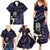 New Zealand Maori Rugby Personalised Family Matching Summer Maxi Dress and Hawaiian Shirt Ta Moko Silver Fern - Paua Purple