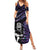 New Zealand Maori Rugby Personalised Family Matching Summer Maxi Dress and Hawaiian Shirt Ta Moko Silver Fern - Paua Purple