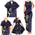 New Zealand Maori Rugby Personalised Family Matching Tank Maxi Dress and Hawaiian Shirt Ta Moko Silver Fern - Paua Purple