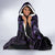 New Zealand Maori Rugby Personalised Hooded Blanket Ta Moko Silver Fern - Paua Purple