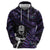 New Zealand Maori Rugby Personalised Hoodie Ta Moko Silver Fern - Paua Purple