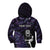 New Zealand Maori Rugby Personalised Kid Hoodie Ta Moko Silver Fern - Paua Purple