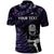 New Zealand Maori Rugby Personalised Polo Shirt Ta Moko Silver Fern - Paua Purple