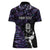 New Zealand Maori Rugby Personalised Women Polo Shirt Ta Moko Silver Fern - Paua Purple