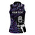 New Zealand Maori Rugby Personalised Women Sleeveless Polo Shirt Ta Moko Silver Fern - Paua Purple