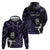 New Zealand Maori Rugby Personalised Zip Hoodie Ta Moko Silver Fern - Paua Purple