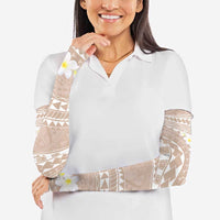 Polynesian Vintage Floral Arm Sleeves Beige Motifs LT7 - Polynesian Pride