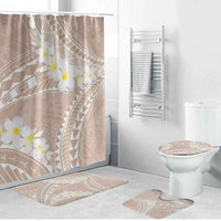 Polynesian Vintage Floral Bathroom Set Beige Motifs LT7 Bathroom Set (4 pcs) Beige - Polynesian Pride