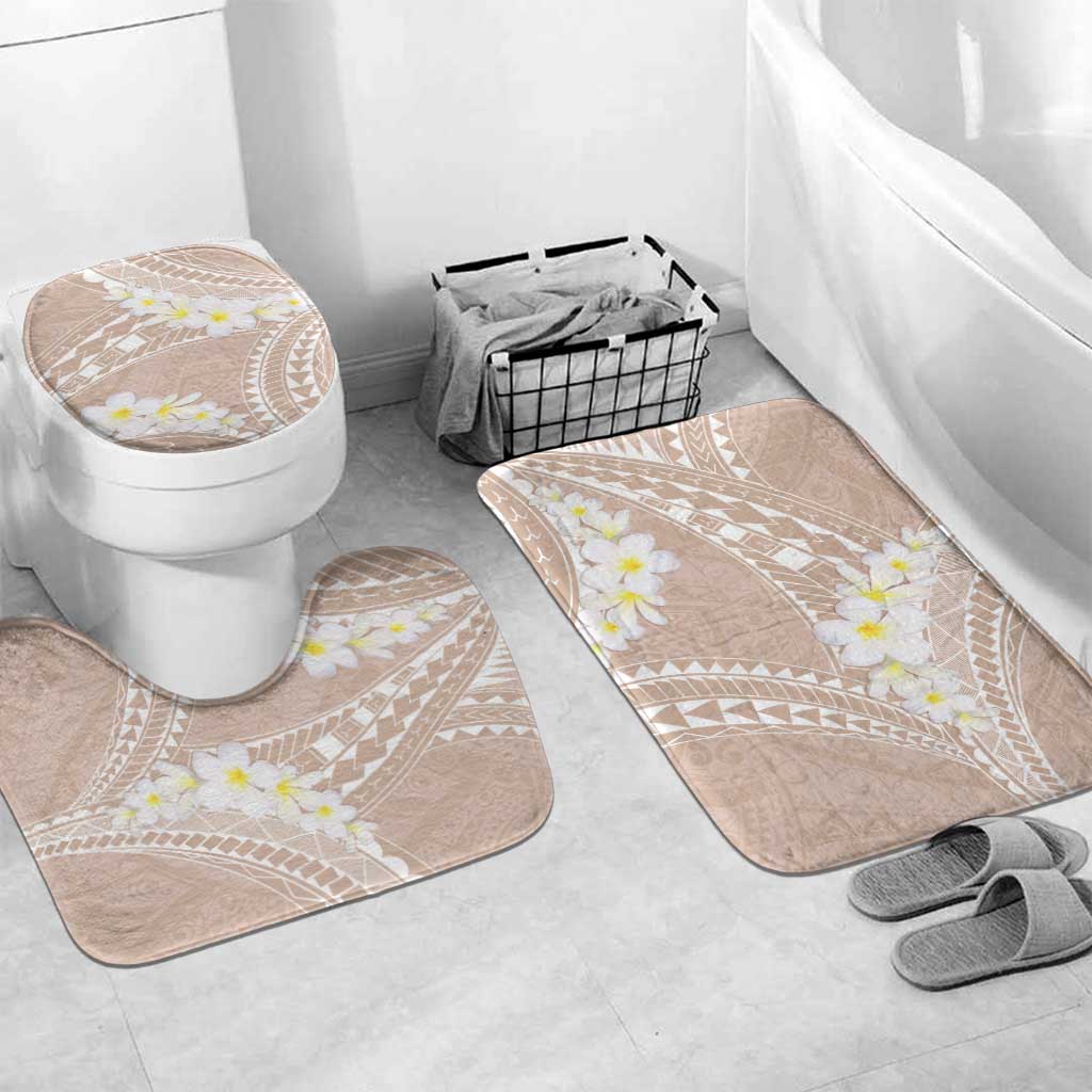 Polynesian Vintage Floral Bathroom Set Beige Motifs LT7 Mat Set Only (3 pcs) One Size Beige - Polynesian Pride