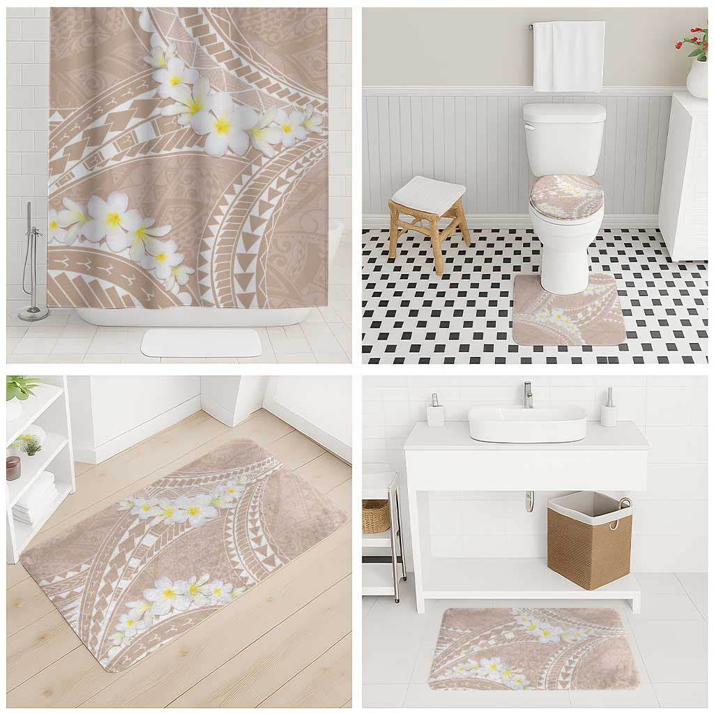 Polynesian Vintage Floral Bathroom Set Beige Motifs LT7 - Polynesian Pride