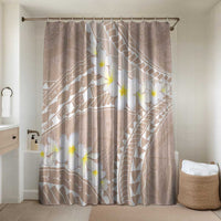 Polynesian Vintage Floral Bathroom Set Beige Motifs LT7 Shower Curtain Only Beige - Polynesian Pride