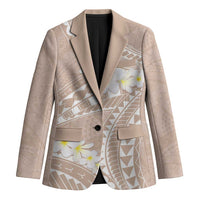 Polynesian Vintage Floral Blazer Beige Motifs LT7 Unisex Beige - Polynesian Pride