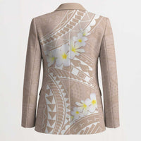 Polynesian Vintage Floral Blazer Beige Motifs LT7 - Polynesian Pride