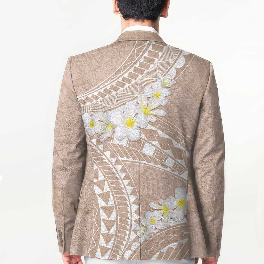 Polynesian Vintage Floral Blazer Beige Motifs LT7 - Polynesian Pride