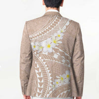 Polynesian Vintage Floral Blazer Beige Motifs LT7 - Polynesian Pride