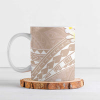 Polynesian Vintage Floral Ceramic Mug Beige Motifs LT7 Beige - Polynesian Pride