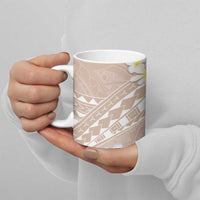 Polynesian Vintage Floral Ceramic Mug Beige Motifs LT7 - Polynesian Pride