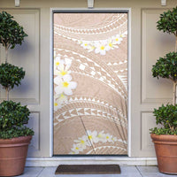 Polynesian Vintage Floral Door Cover Beige Motifs LT7 Beige - Polynesian Pride