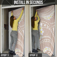 Polynesian Vintage Floral Door Cover Beige Motifs LT7 - Polynesian Pride