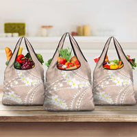 Polynesian Vintage Floral Grocery Bag Beige Motifs LT7 3-pack One Size Beige - Polynesian Pride