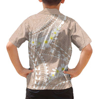 Polynesian Vintage Floral Kid Hawaiian Shirt Beige Motifs LT7 - Polynesian Pride
