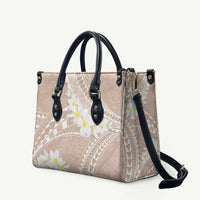 Polynesian Vintage Floral Leather Bag Beige Motifs LT7 Beige - Polynesian Pride