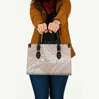 Polynesian Vintage Floral Leather Bag Beige Motifs LT7 - Polynesian Pride