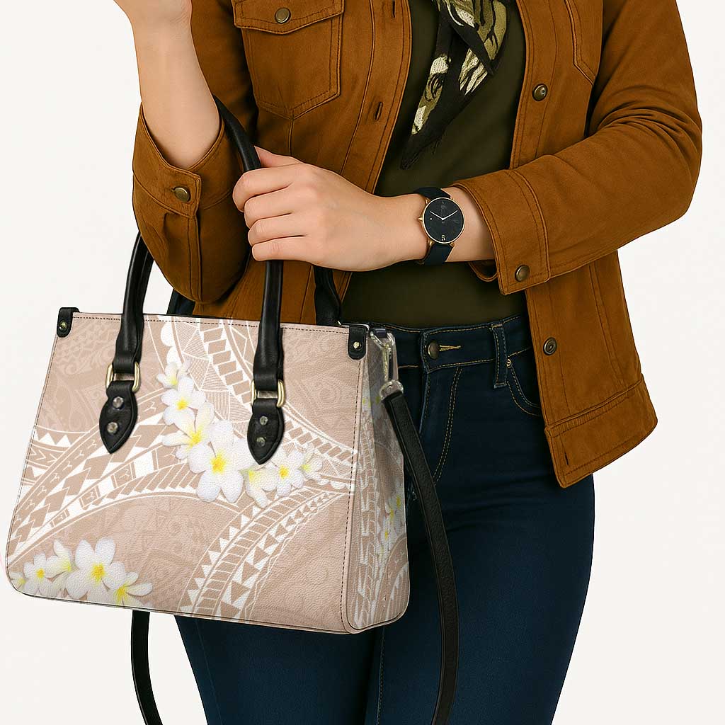 Polynesian Vintage Floral Leather Bag Beige Motifs LT7 - Polynesian Pride