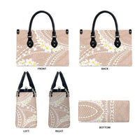 Polynesian Vintage Floral Leather Bag Beige Motifs LT7 - Polynesian Pride