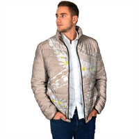 Polynesian Vintage Floral Padded Jacket Beige Motifs LT7 - Polynesian Pride