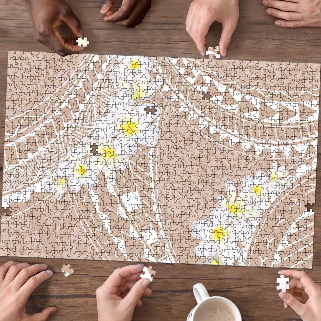 Polynesian Vintage Floral Puzzle Beige Motifs LT7 - Polynesian Pride