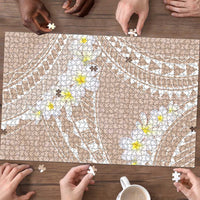Polynesian Vintage Floral Puzzle Beige Motifs LT7 - Polynesian Pride