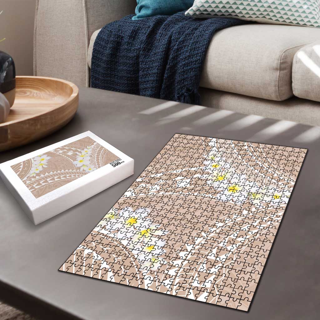Polynesian Vintage Floral Puzzle Beige Motifs LT7 - Polynesian Pride