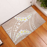 Polynesian Vintage Floral Rubber Doormat Beige Motifs LT7 - Polynesian Pride