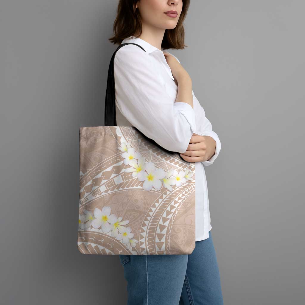 Polynesian Vintage Floral Tote Bag Beige Motifs LT7 - Polynesian Pride