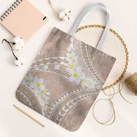 Polynesian Vintage Floral Tote Bag Beige Motifs LT7 White Strap One Size Beige - Polynesian Pride