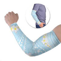 Polynesian Vintage Floral Arm Sleeves Azure Motifs LT7 Set of 2 Azure - Polynesian Pride