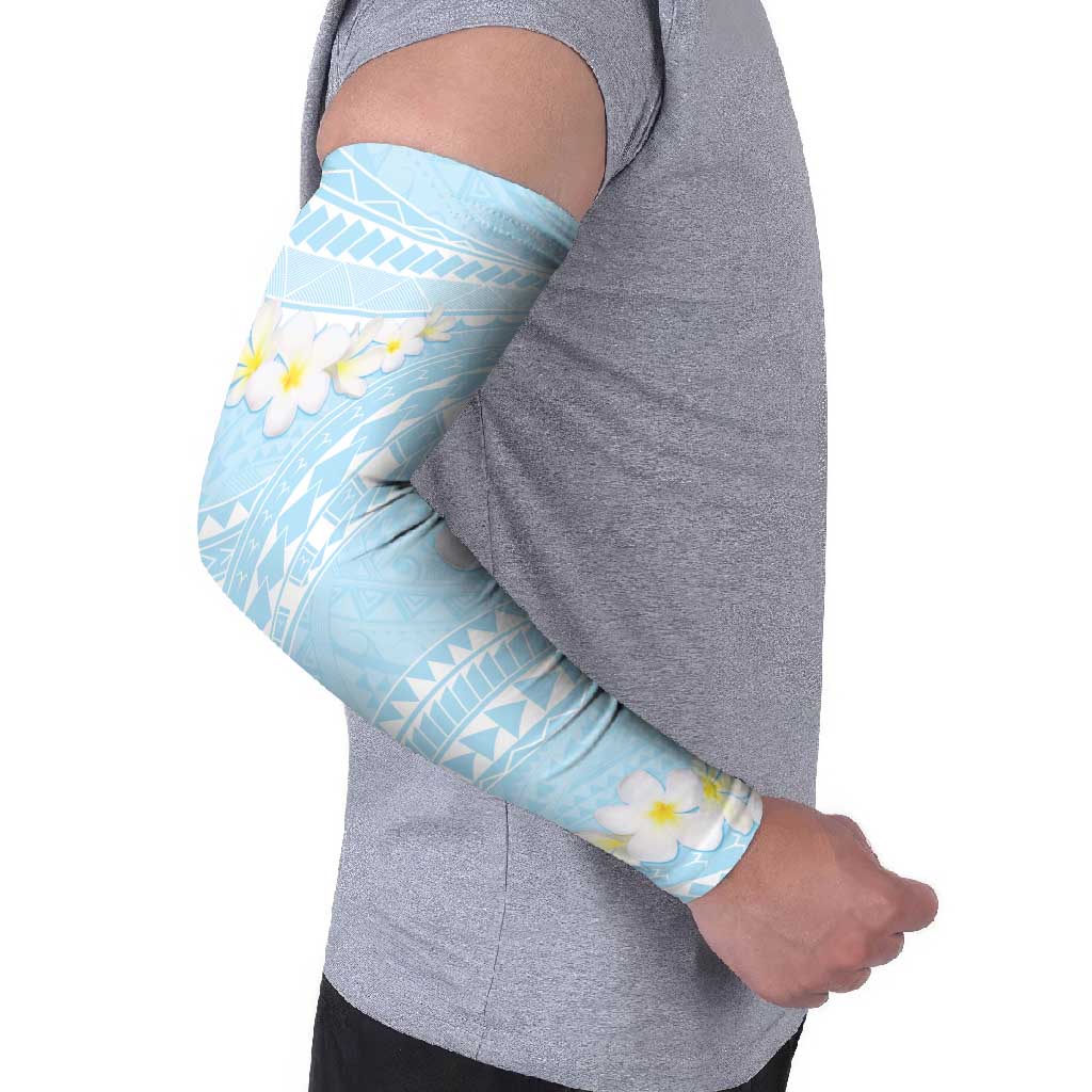 Polynesian Vintage Floral Arm Sleeves Azure Motifs LT7 - Polynesian Pride
