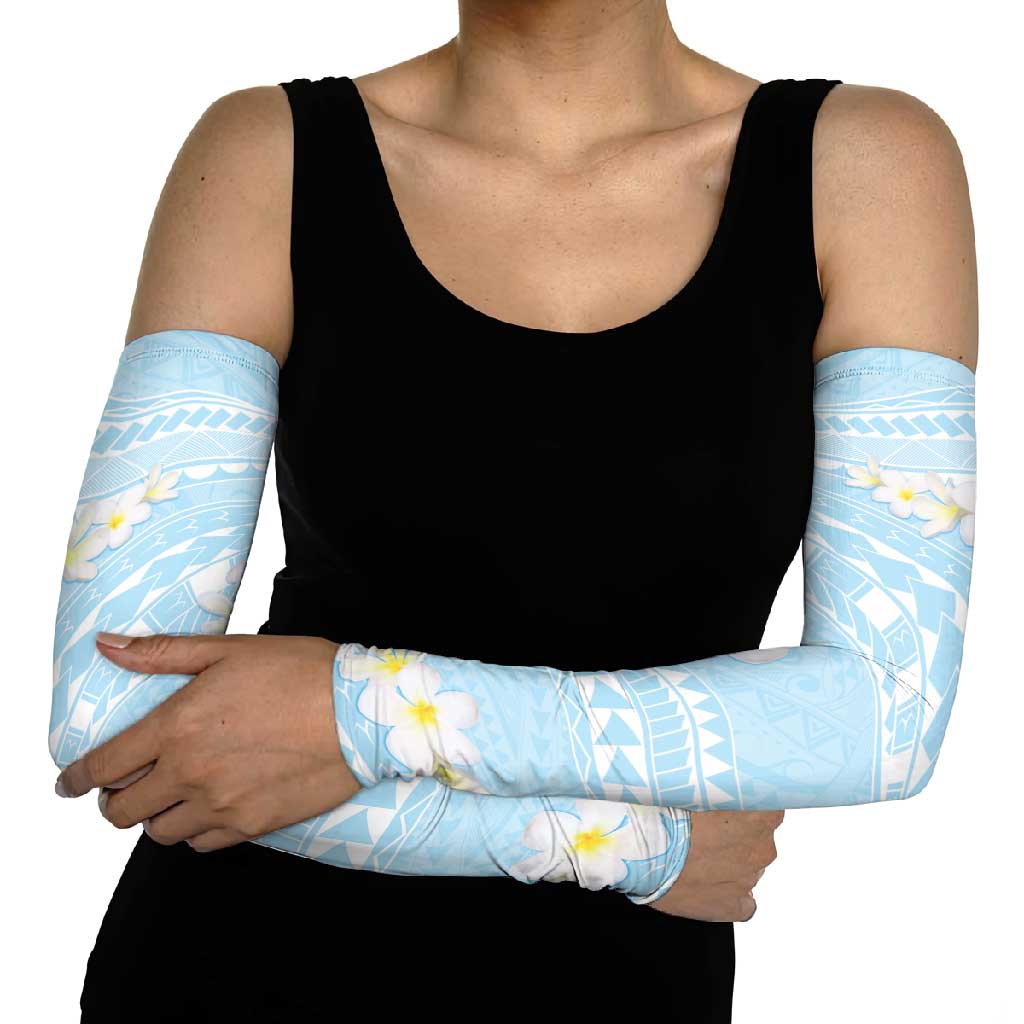 Polynesian Vintage Floral Arm Sleeves Azure Motifs LT7 - Polynesian Pride